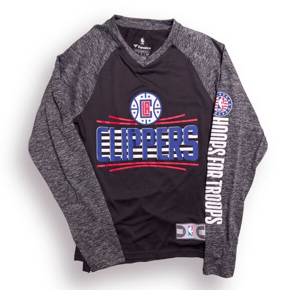 Fanatics NBA LA Clippers Long Sleeve Shirt Hoops for Troops Grey Size‎ Small - Picture 1 of 4